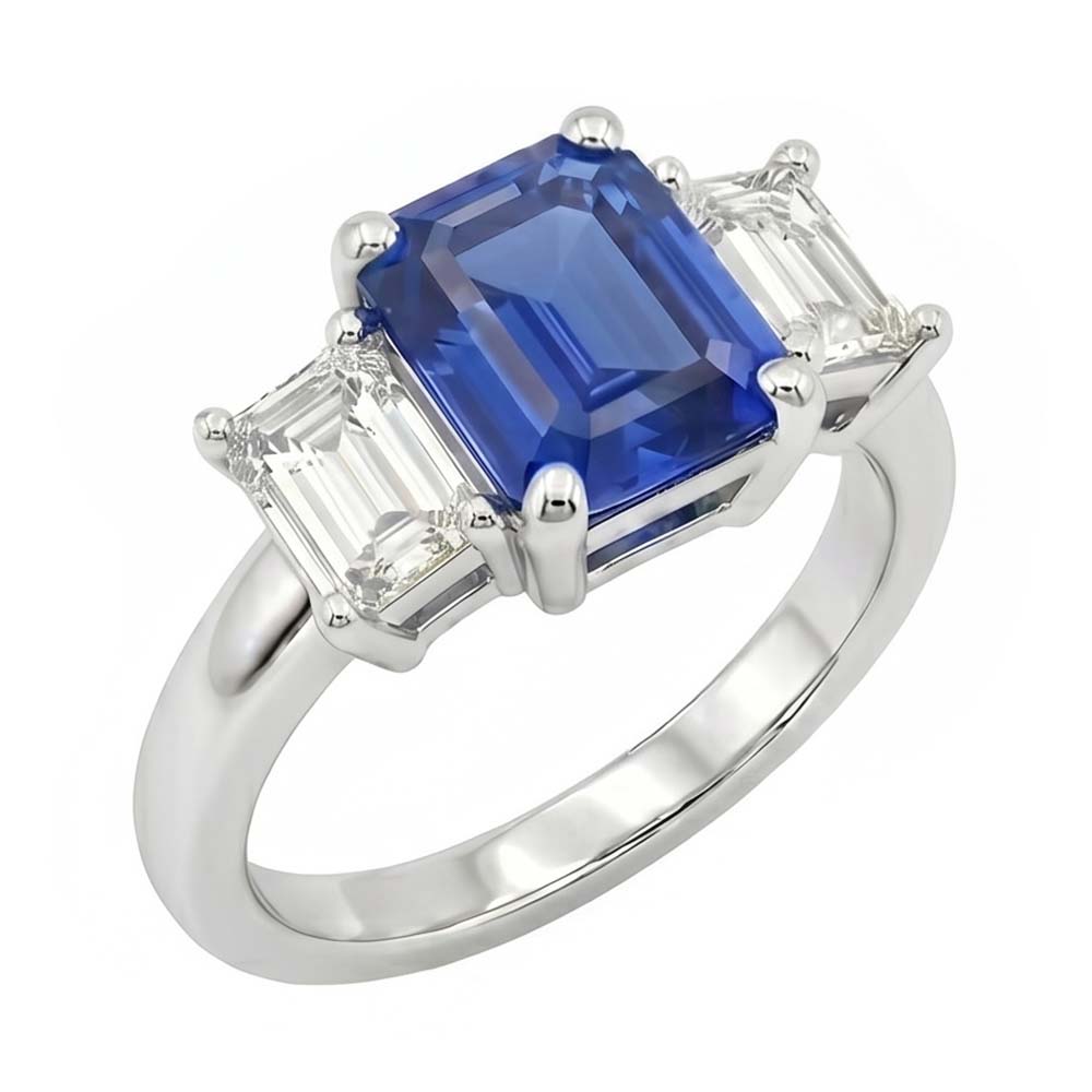 echter baguette diamant 2.50Karat ring Seitenansicht