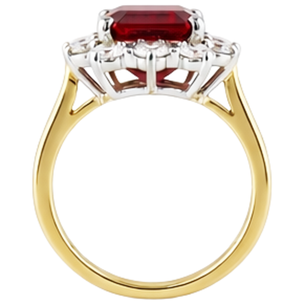 echter round rubin 7.45Karat ring Draufsicht