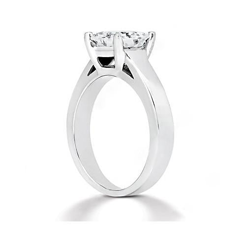 Solitärring Mit Echt Diamanten Im Prinzessin-Schliff 1,51 Ct. Weißgold 14K Schmuck