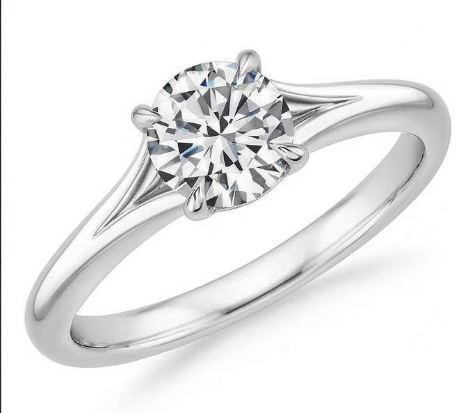 Solitaire 0.75 Karat runder Diamant-Verlobungsring Gold 14K Neu