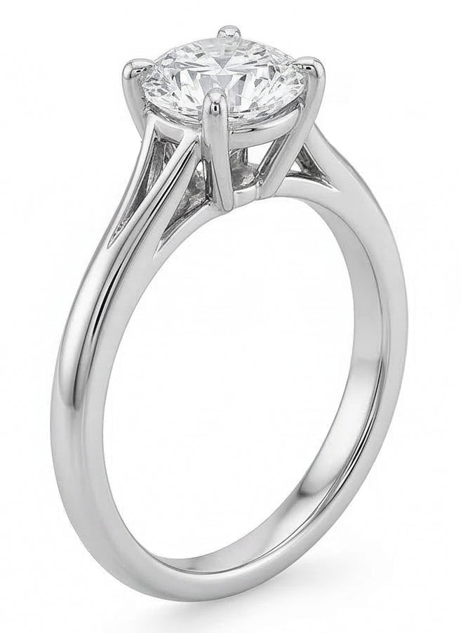 Solitaire 0.75 Karat runder Diamant-Verlobungsring Gold 14K Neu