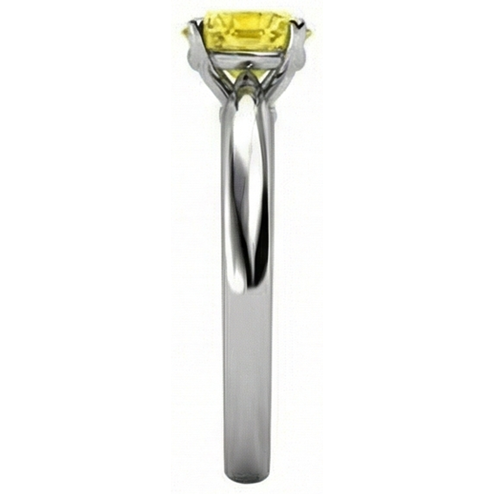Solitaire 2 Kt Gelber Saphir Ring Weißgold 14K