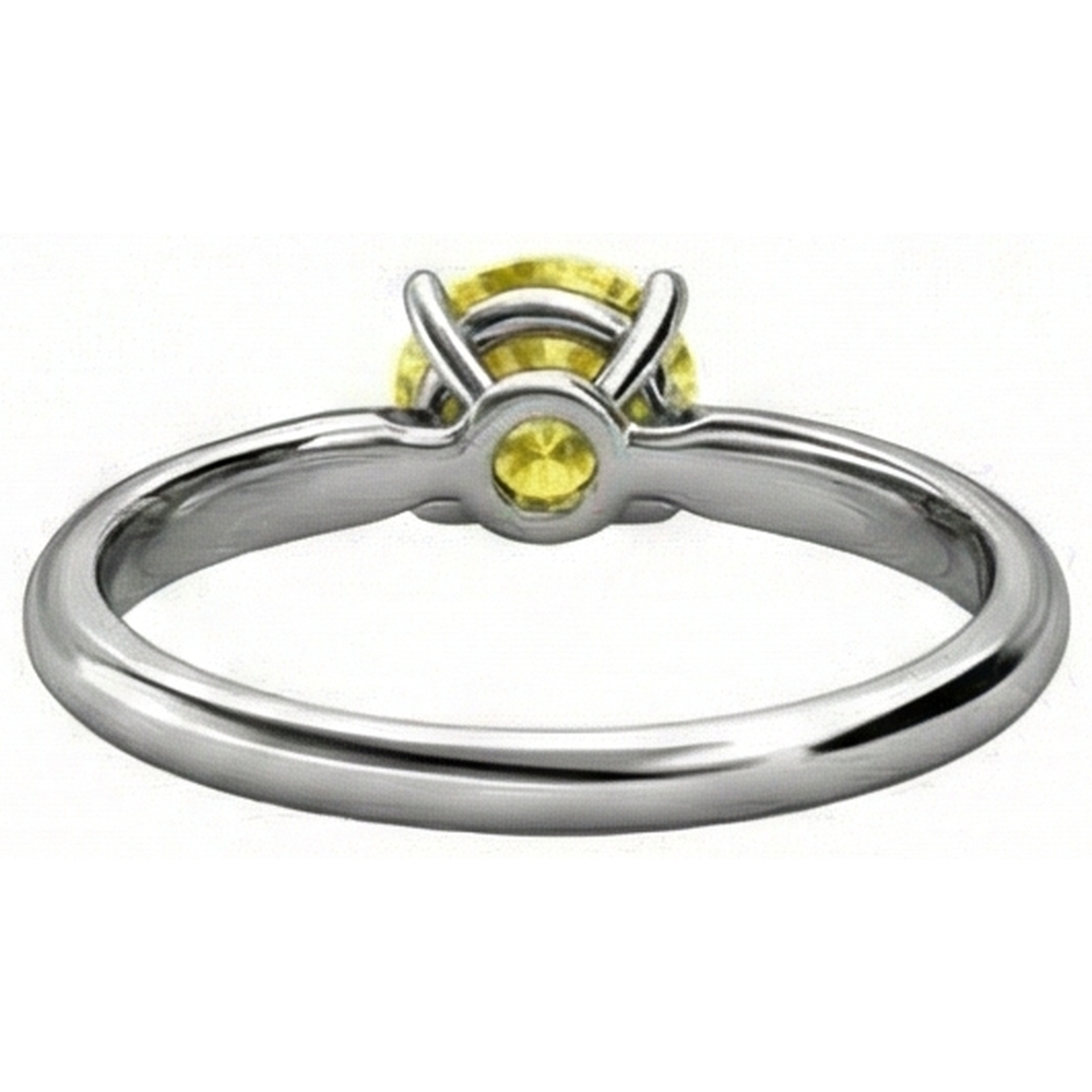 Solitaire 2 Kt Gelber Saphir Ring Weißgold 14K