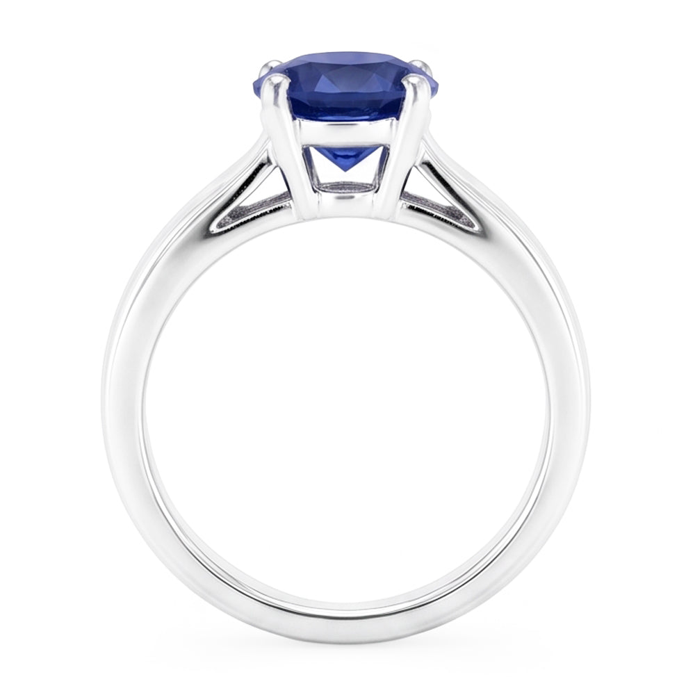 Solitaire 3 Karat Ceylon Saphir Ring Set 14K Neu
