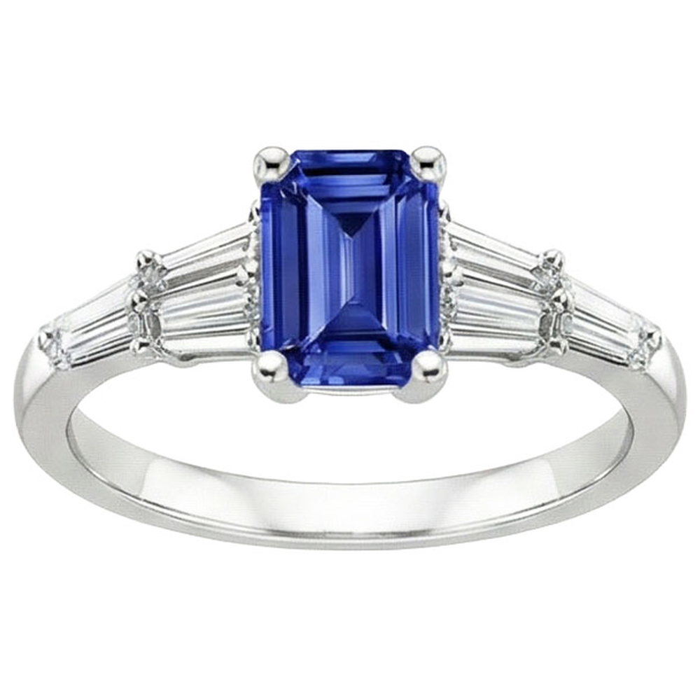 echter baguette diamant 4Karat ring Draufsicht