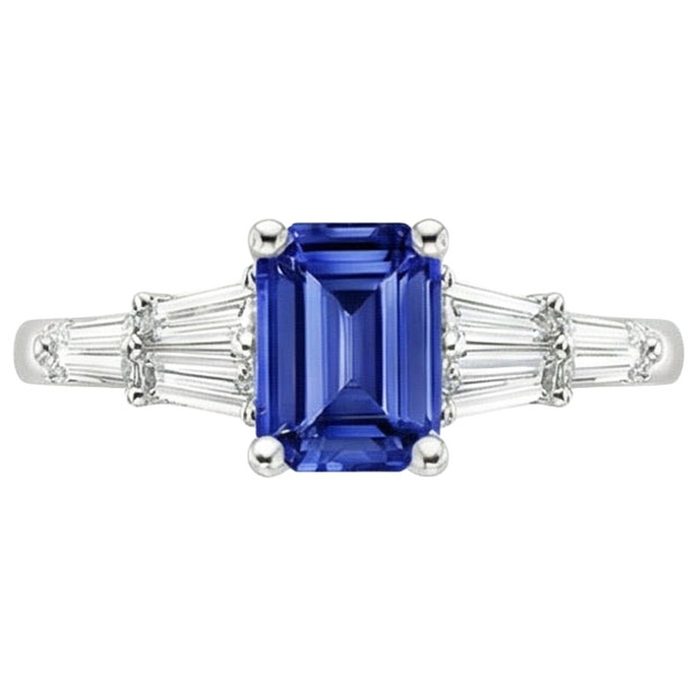echter baguette diamant 4Karat ring Profilansicht