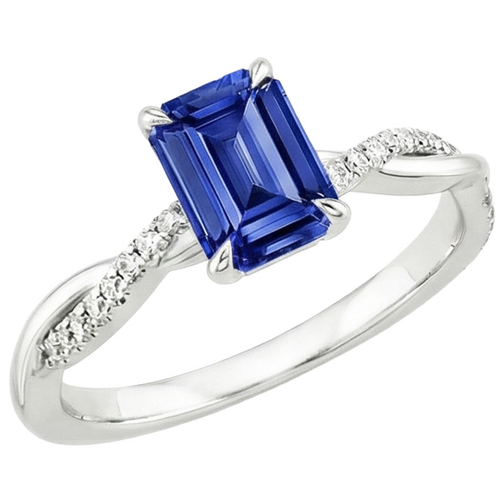 Solitaire Akzente Ring Sri Lanka Saphir & Diamant 3,50 Karat