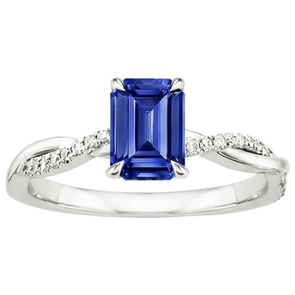 Solitaire Akzente Ring Sri Lanka Saphir & Diamant 3,50 Karat