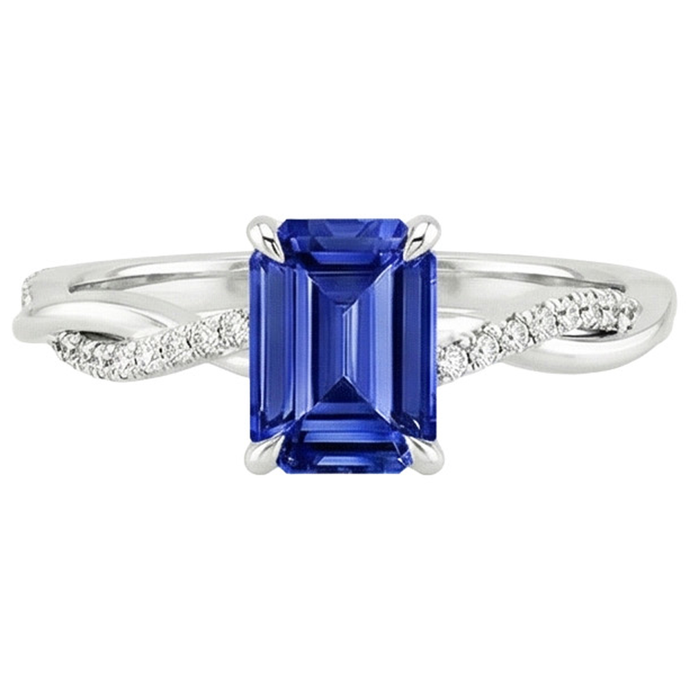Solitaire Akzente Ring Sri Lanka Saphir & Diamant 3,50 Karat