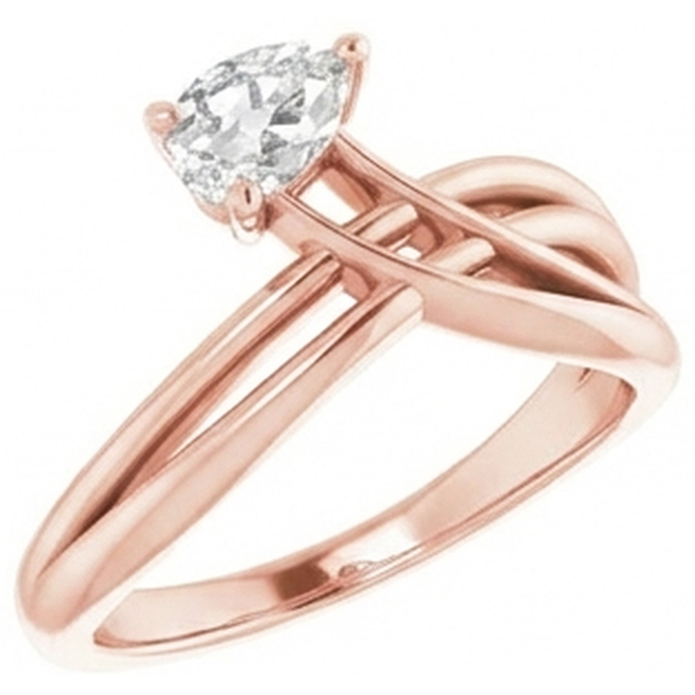 echter pear diamant 2Karat ring Seitenansicht