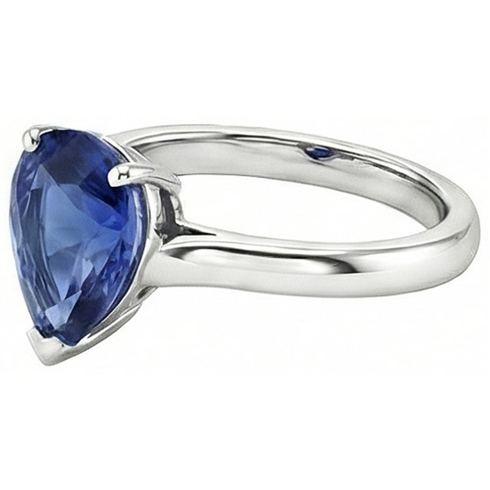 echter pear diamant 2Karat ring Draufsicht