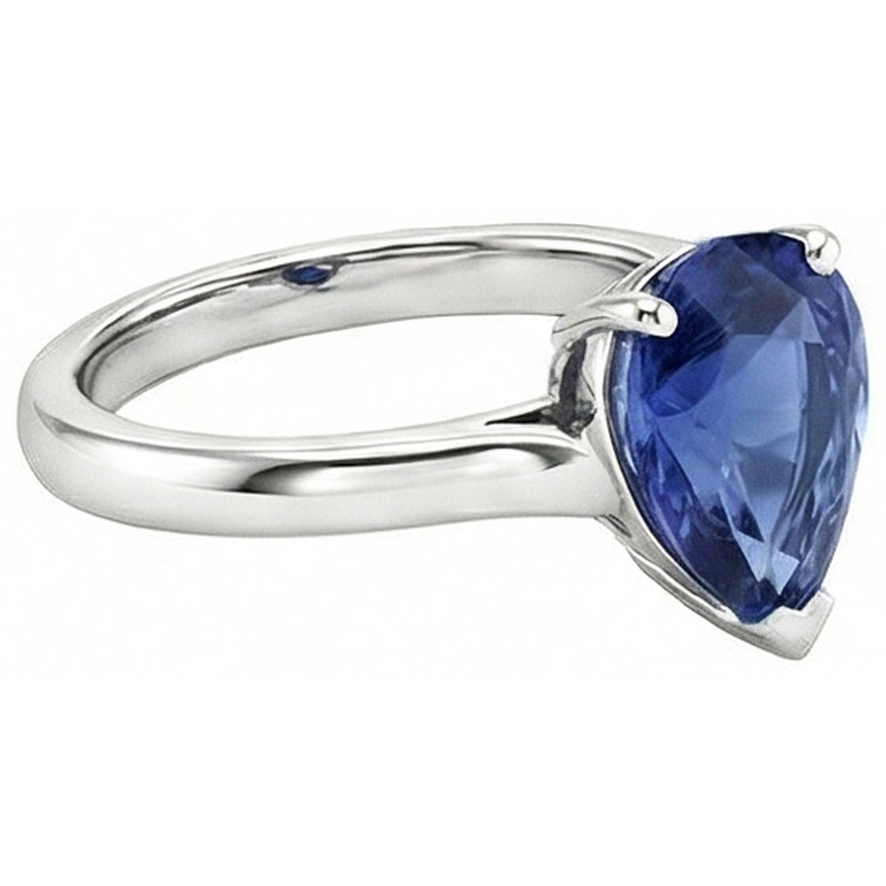 echter pear diamant 2Karat ring Profilansicht