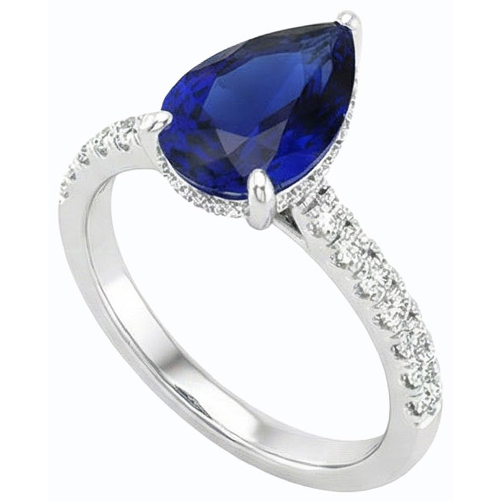 echter round diamant 3.50Karat ring Draufsicht