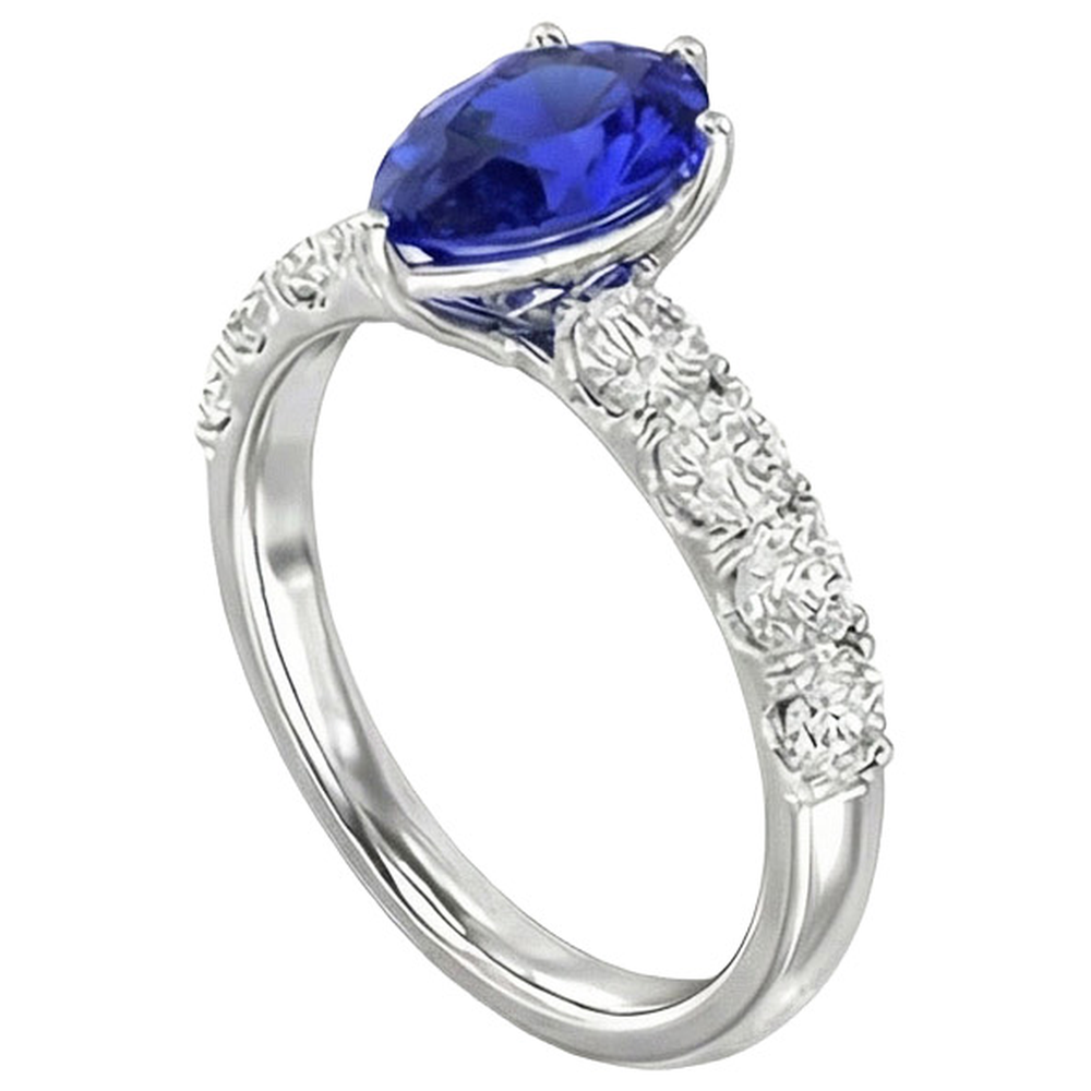 echter oval diamant 4Karat ring Draufsicht