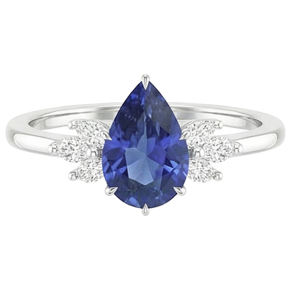 echter pear diamant 5Karat ring Draufsicht