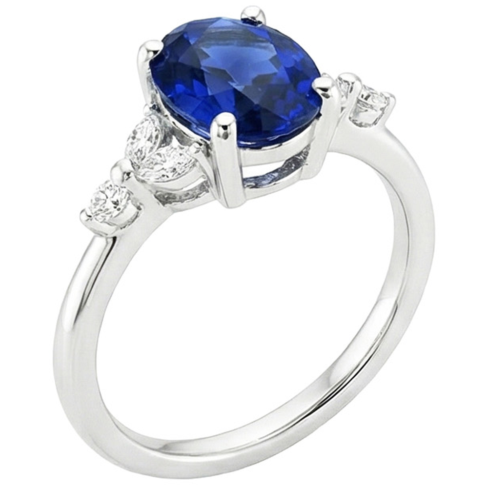 echter oval diamant 3.75Karat ring Seitenansicht