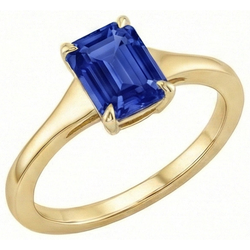 Echter Saphir Ring 3 Karat - 14K Gelbgold