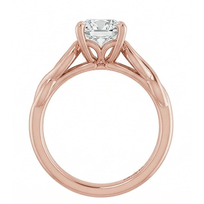 Einzelstein-Ring 14K Roségold mit Edler Diamant – Profilansicht