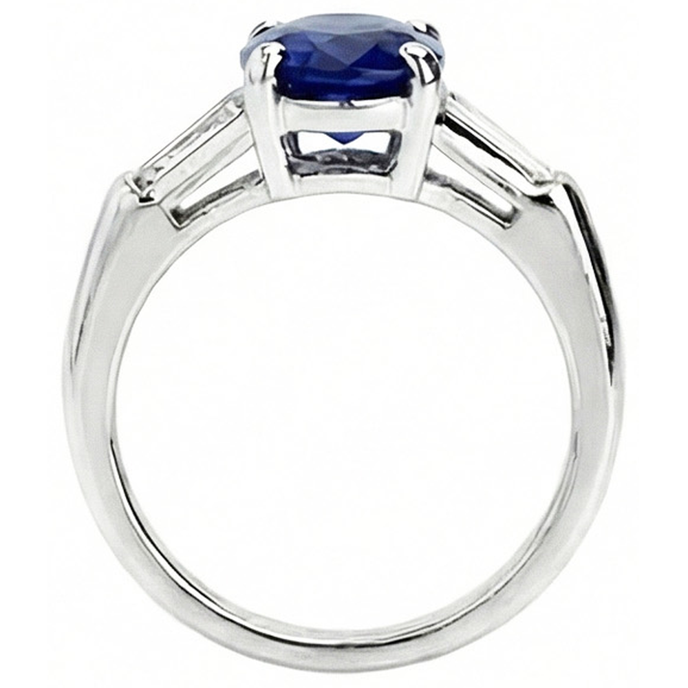 Solitaire Deep Blue Saphir Ring 2.50 Karat Damenschmuck