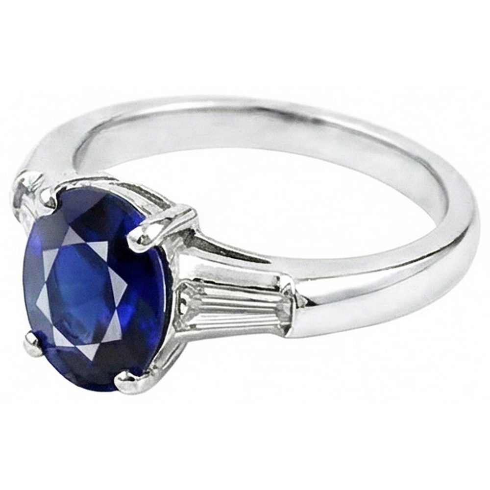 Solitaire Deep Blue Saphir Ring 2.50 Karat Damenschmuck