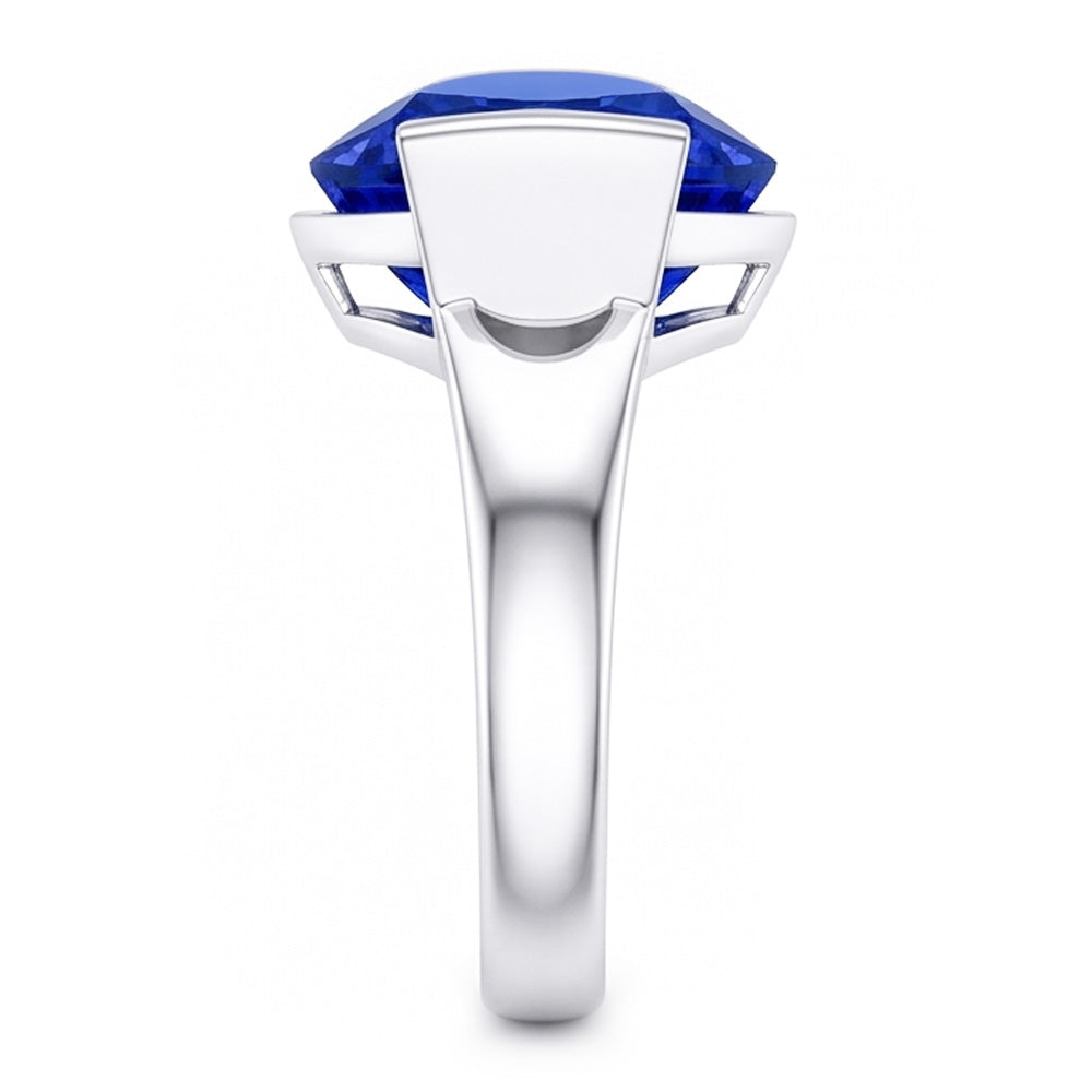 Solitaire Edelstein Ring Bar Set Ceylon Saphir 3 Karat Dicker Schaft