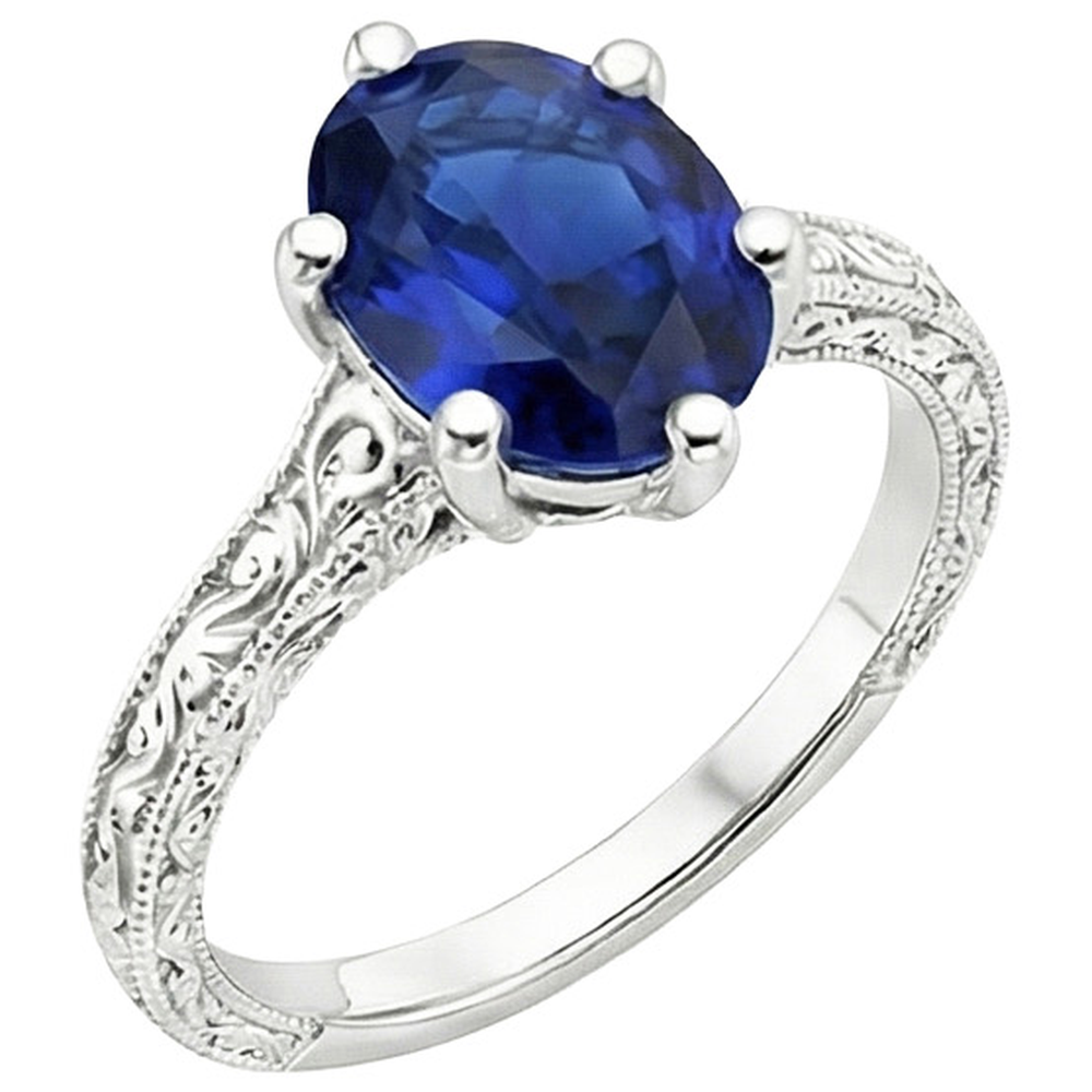 echter oval diamant 2Karat ring Seitenansicht