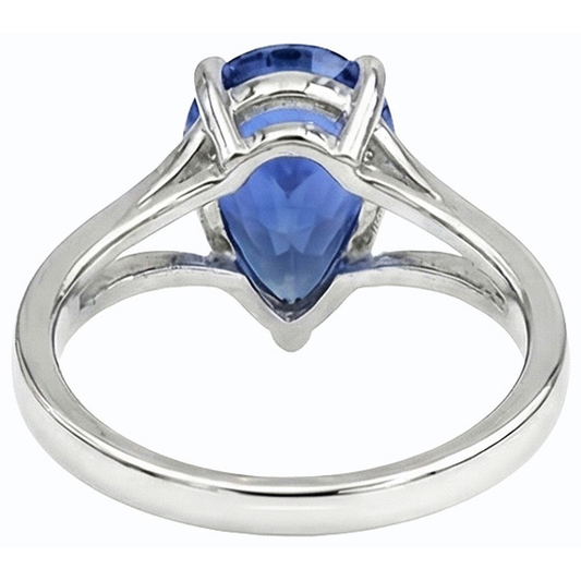 Solitaire Ehering Blauer Saphir Split Schaft 3 Karat Schmuck