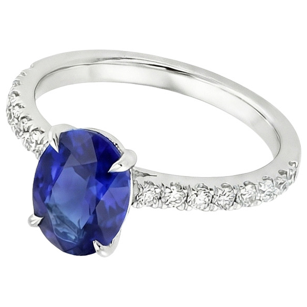 echter oval diamant 4.50Karat ring Draufsicht