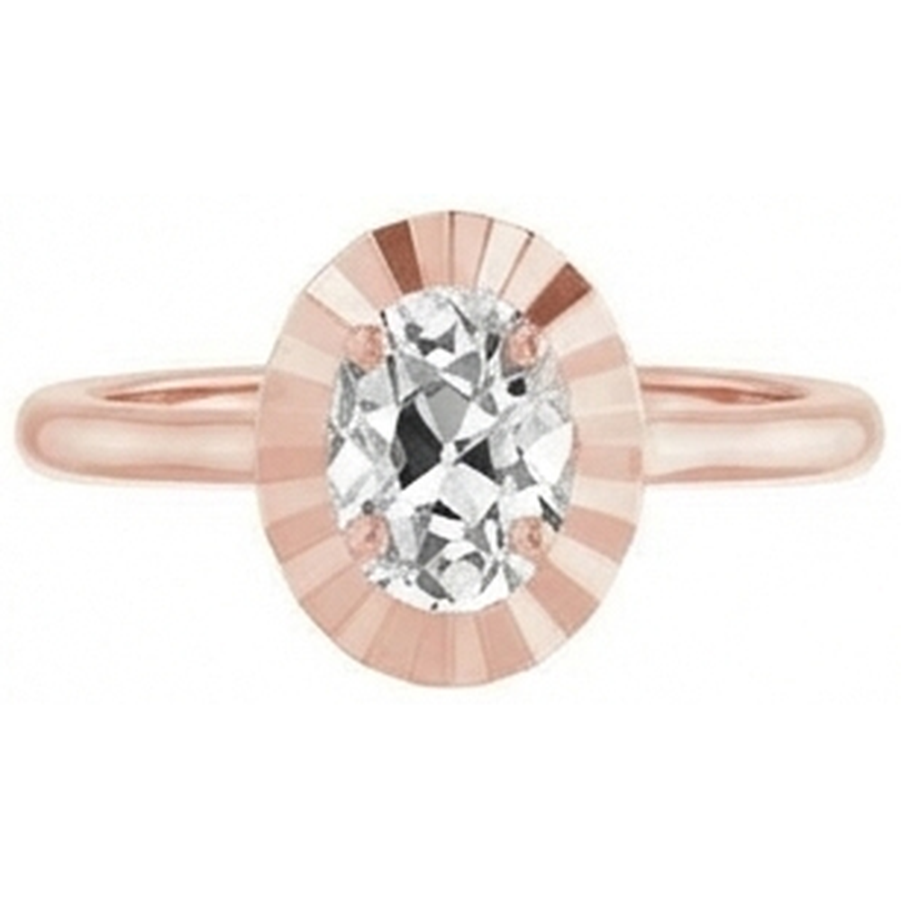 echter oval diamant 3.25Karat ring Draufsicht