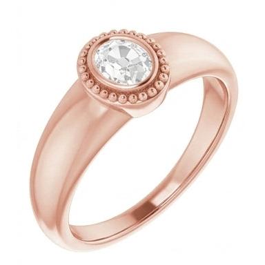 echter oval diamant 1.50Karat ring Seitenansicht