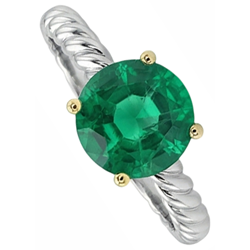 Authentischer Smaragd Edelstein-Ring – Seitenansicht