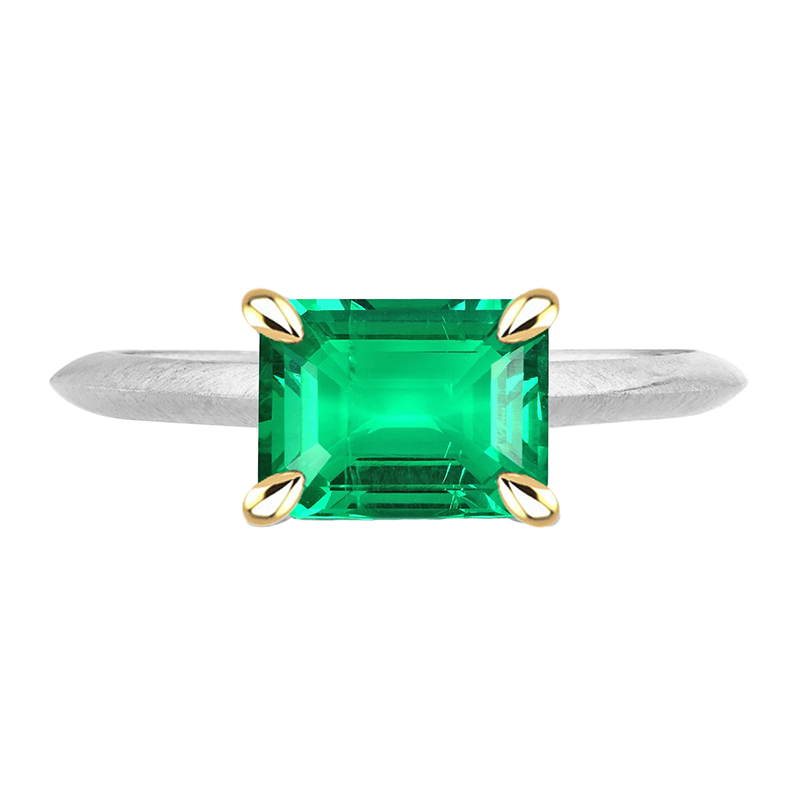 Handgemachter Edler Smaragd Edelstein-Ring 2 Karat – Hauptansicht