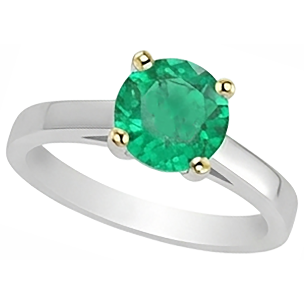 Exquisiter Smaragd Schmuckstein-Ring 2 Karat – Profilansicht