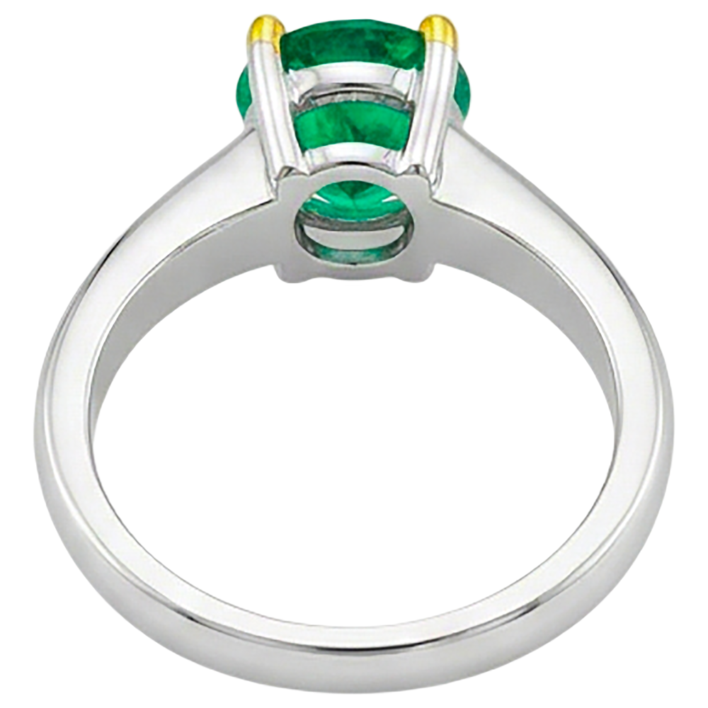 Natürlicher Edler Smaragd Farbstein-Ring – Rückansicht
