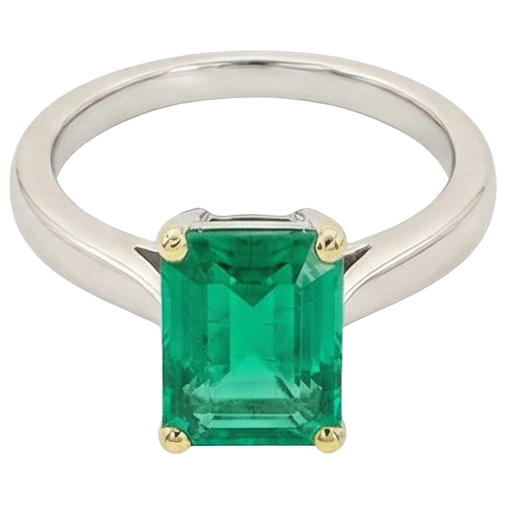 Eleganter Edler Smaragd Edelstein-Ring 2,50 Karat – Frontansicht