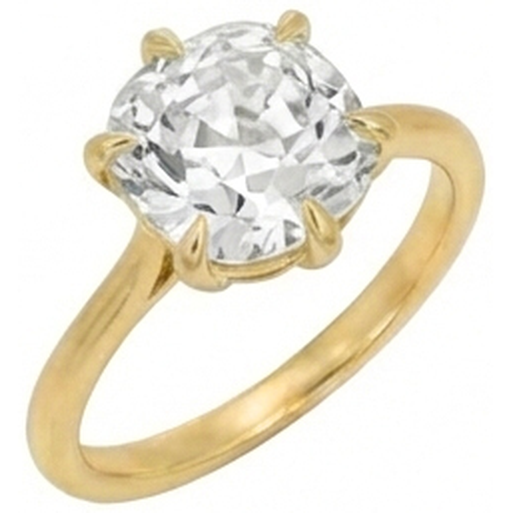 echter round diamant 3.50Karat ring Vorderansicht