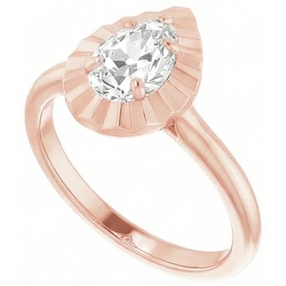 echter pear diamant 2.15Karat ring Seitenansicht