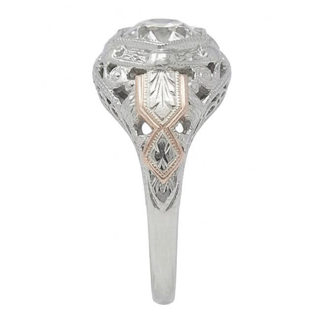 Solitaire Old Cut Natürlicher Diamant ( nicht im Labor gezüchtet ) Fancy Ring Lünette Antik-Stil 2 Karat