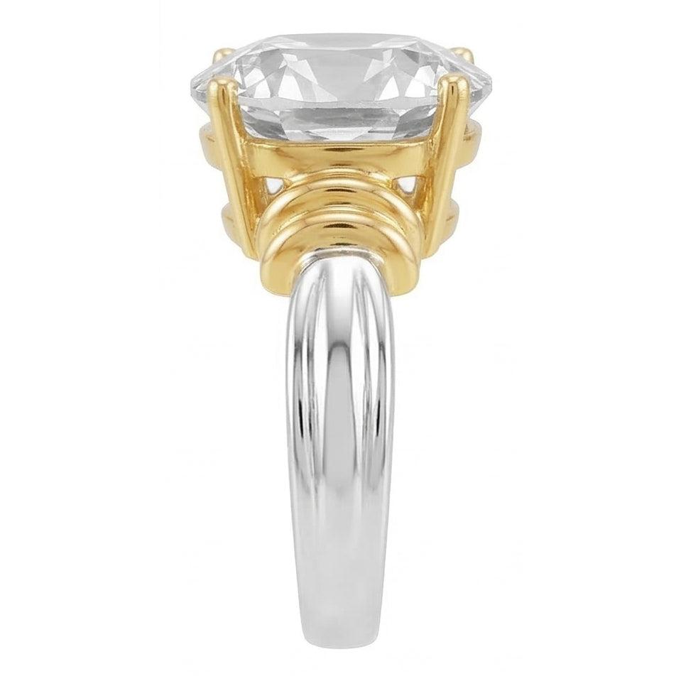 Luxuriöser Brillant Solitär-Verlobungsring 5 Karat – Seitenansicht