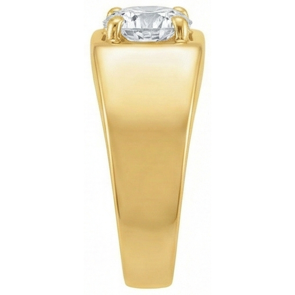 Diamant Antik-Kissen-Schliff Solitär-Ring in 14K Weißgold – Frontansicht