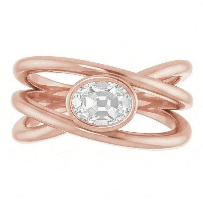 echter oval diamant 2.50Karat ring Seitenansicht