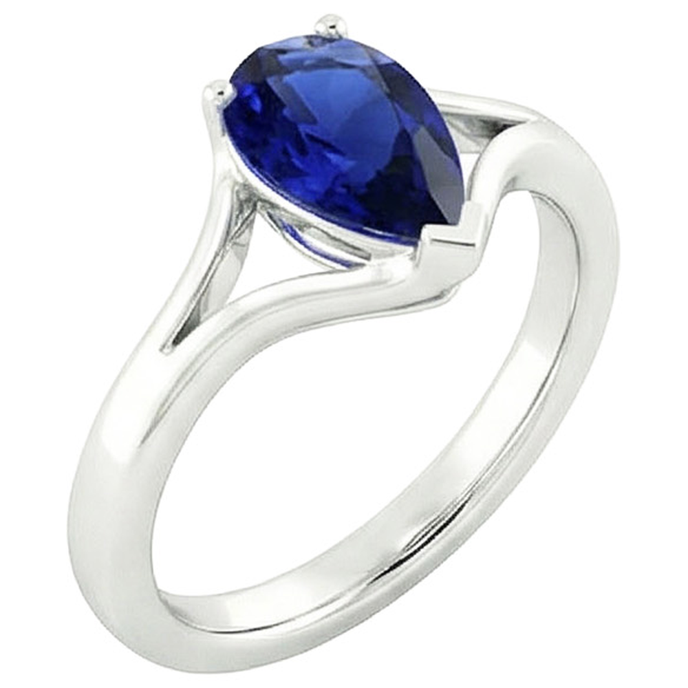 echter pear diamant 2.50Karat ring Seitenansicht