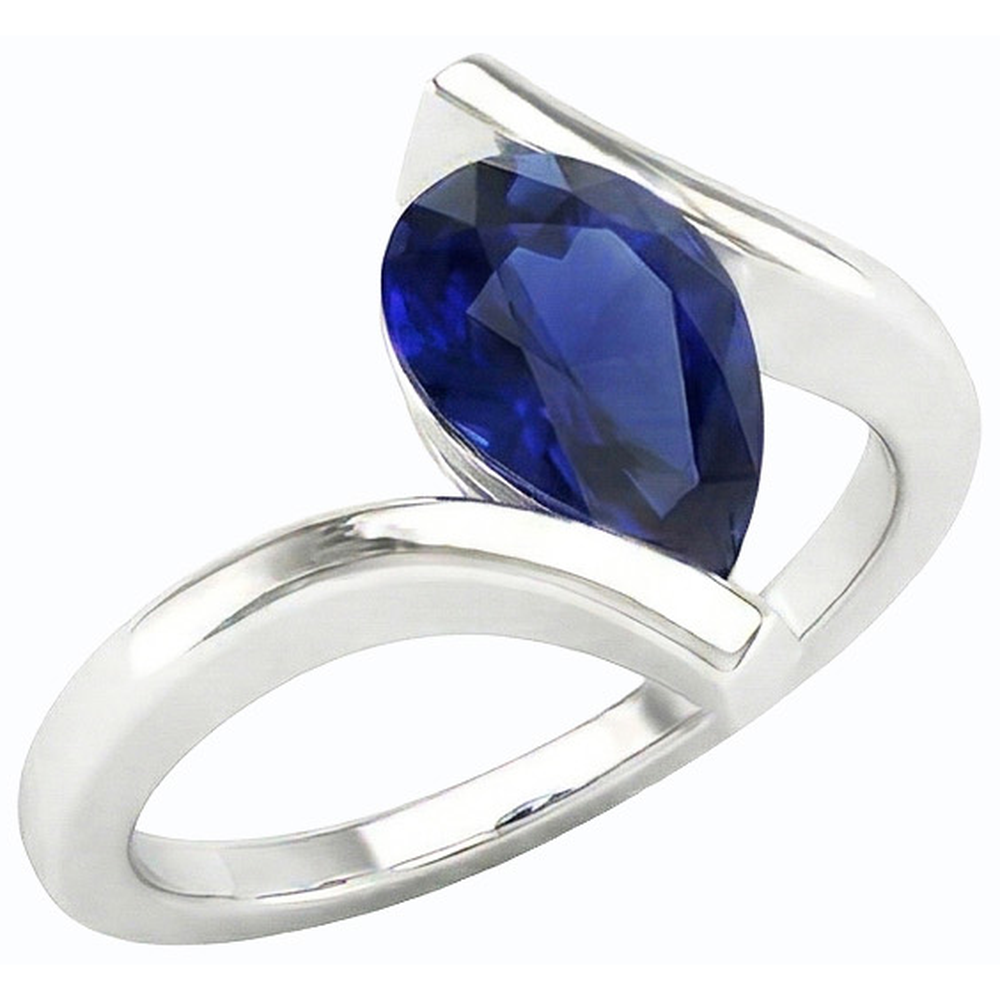 echter pear diamant 2Karat ring Seitenansicht