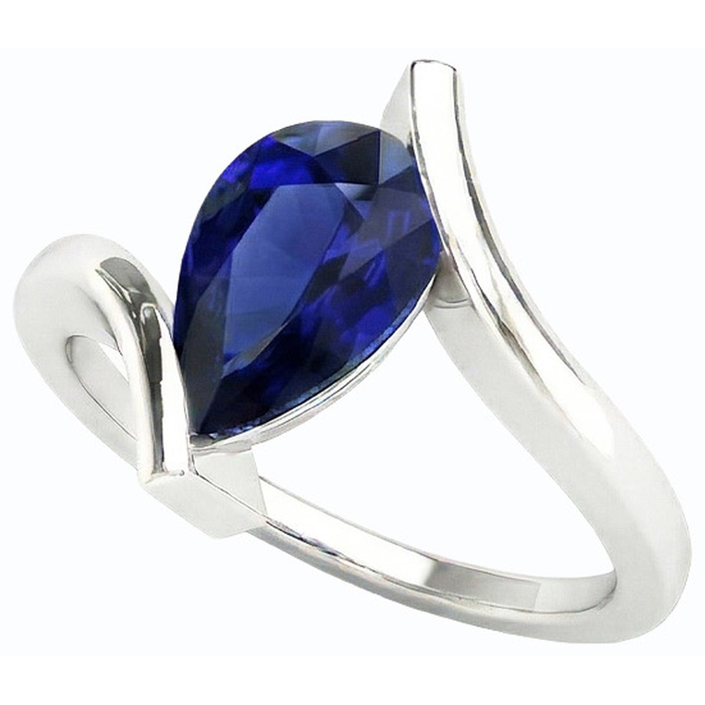 echter pear diamant 2Karat ring Draufsicht