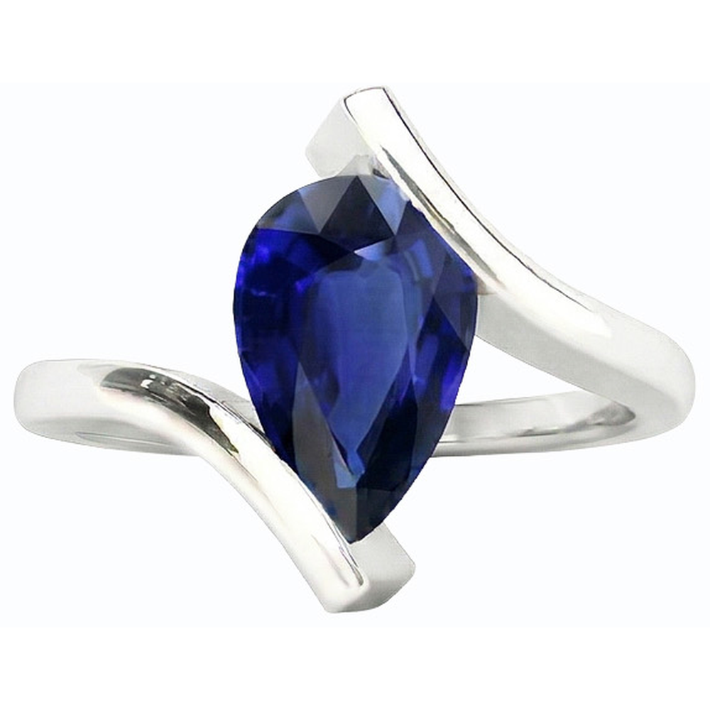 echter pear diamant 2Karat ring Profilansicht