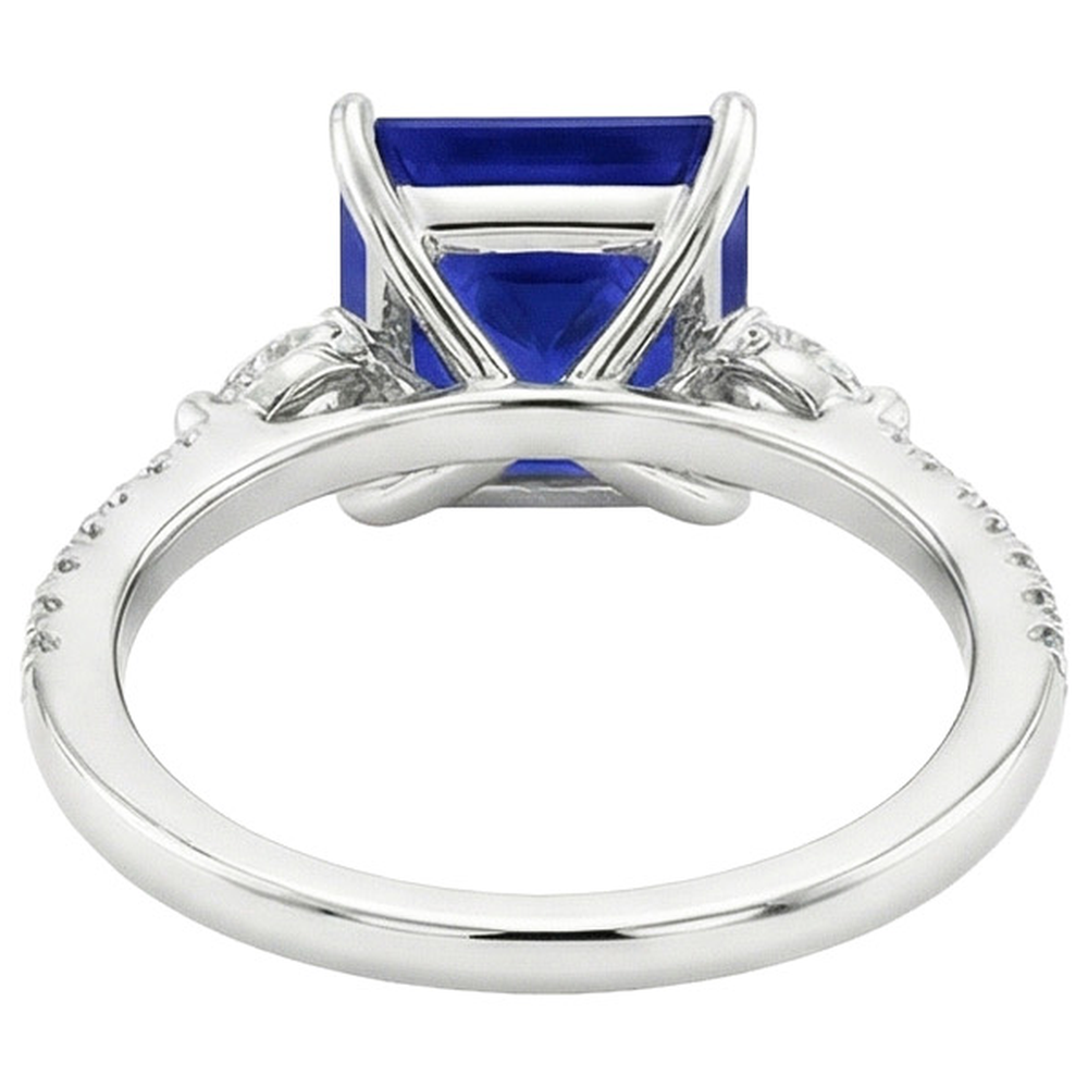 echter princess saphir 6Karat ring Seitenansicht