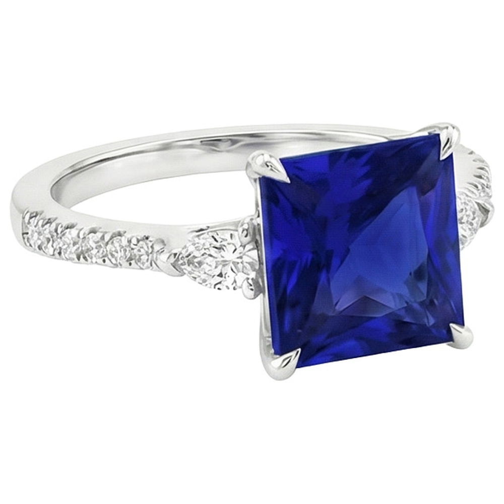 echter princess saphir 6Karat ring Profilansicht