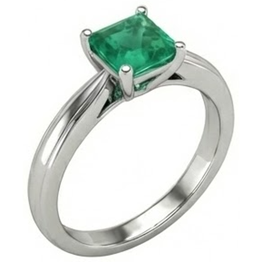 echter princess diamant 2.50Karat ring Profilansicht