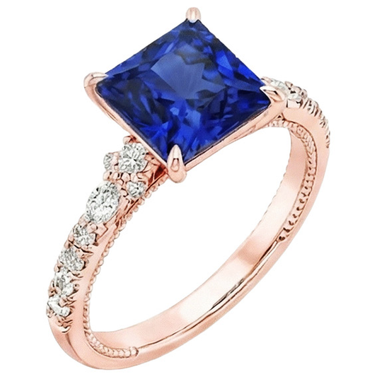 echter princess diamant 5.5Karat ring Detailansicht