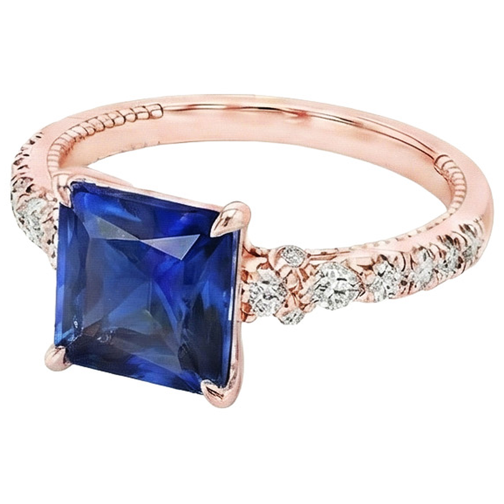 echter princess diamant 5.5Karat ring Draufsicht